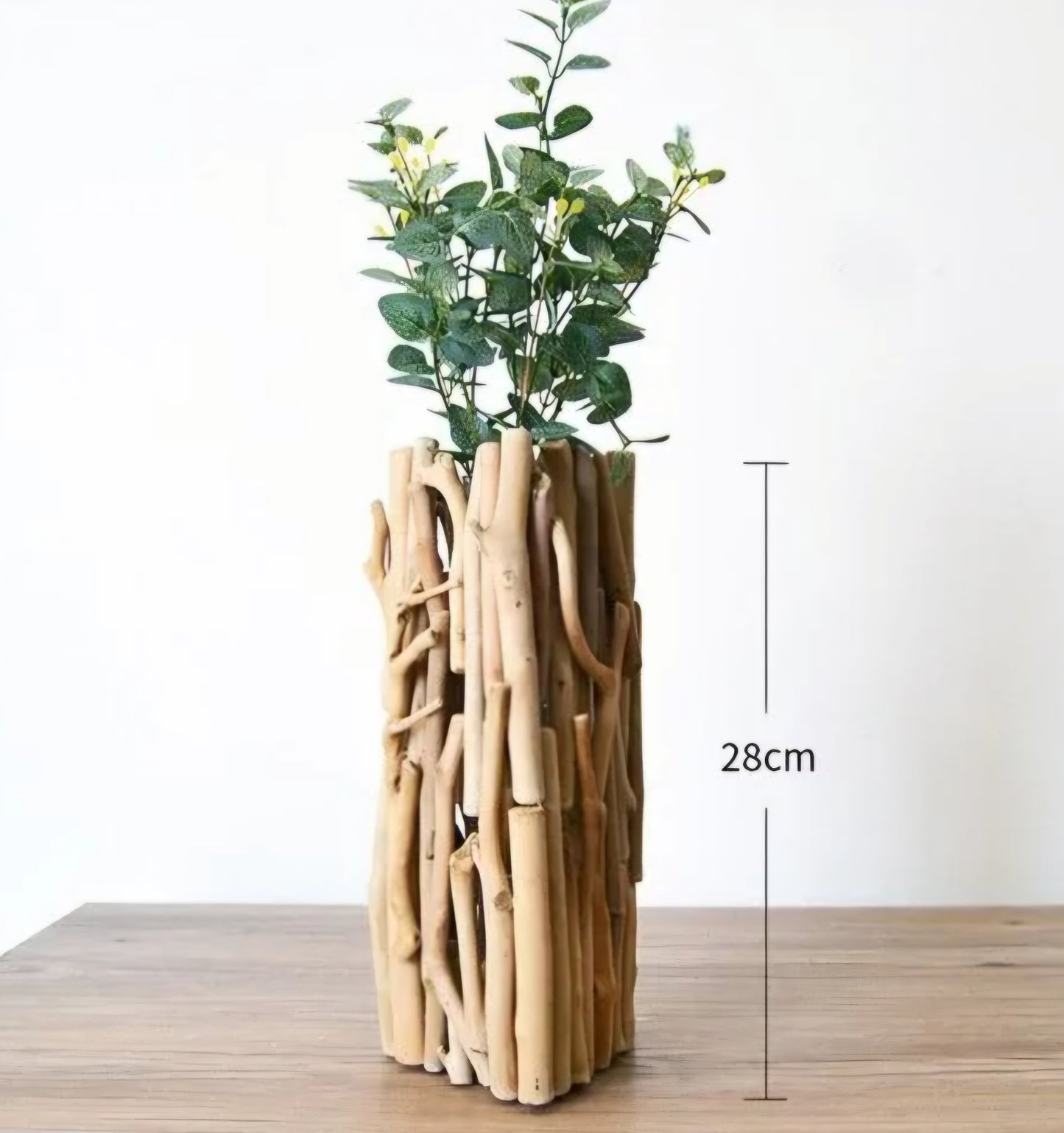 Handmade Solid Wood Geometric Vase